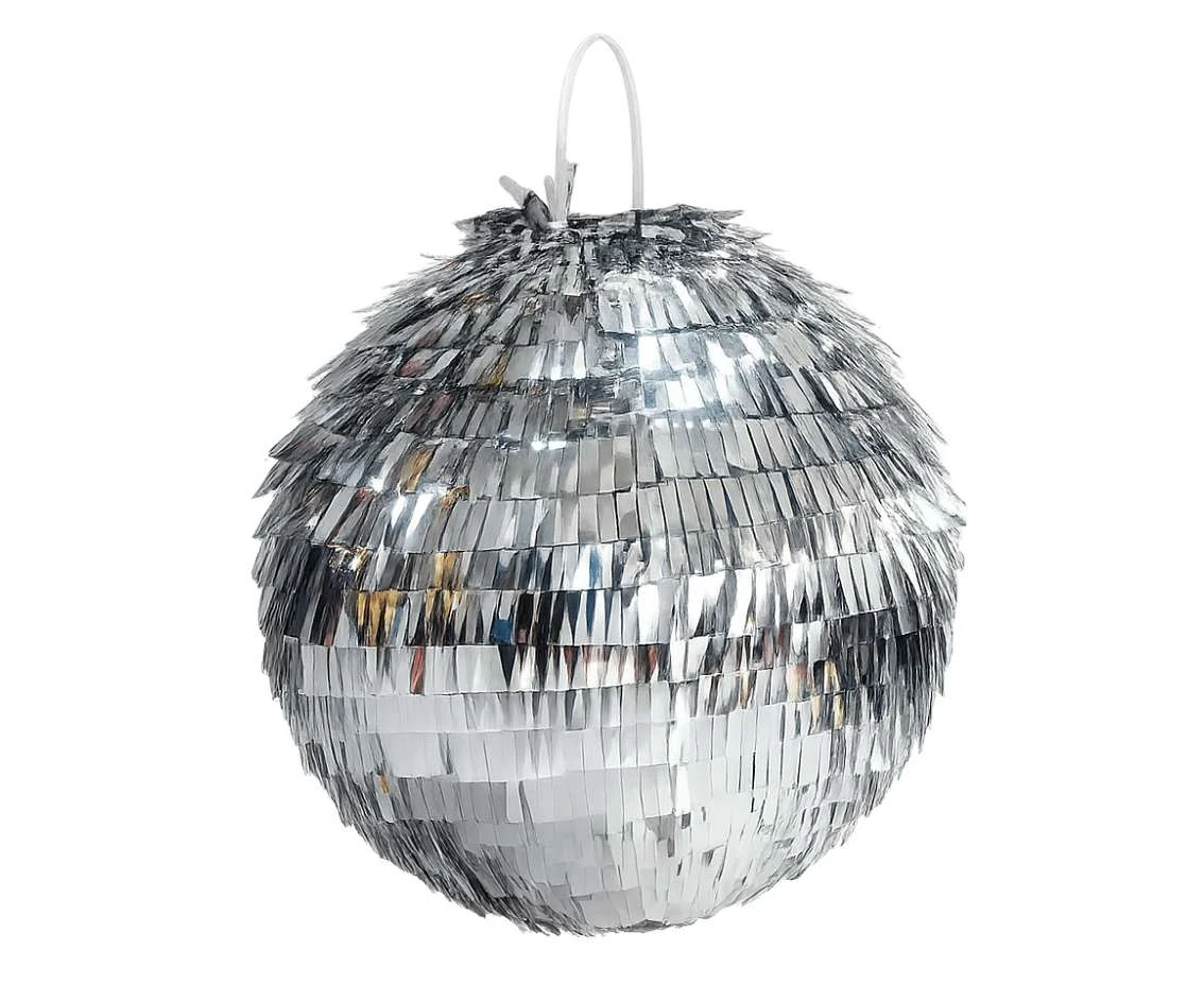 Disco Ball Pinata, silver, size 25x25x25 cm