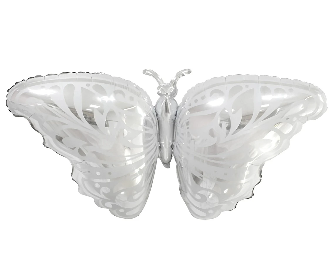 Foil_GD balloon Silver butterfly, 87x44cm