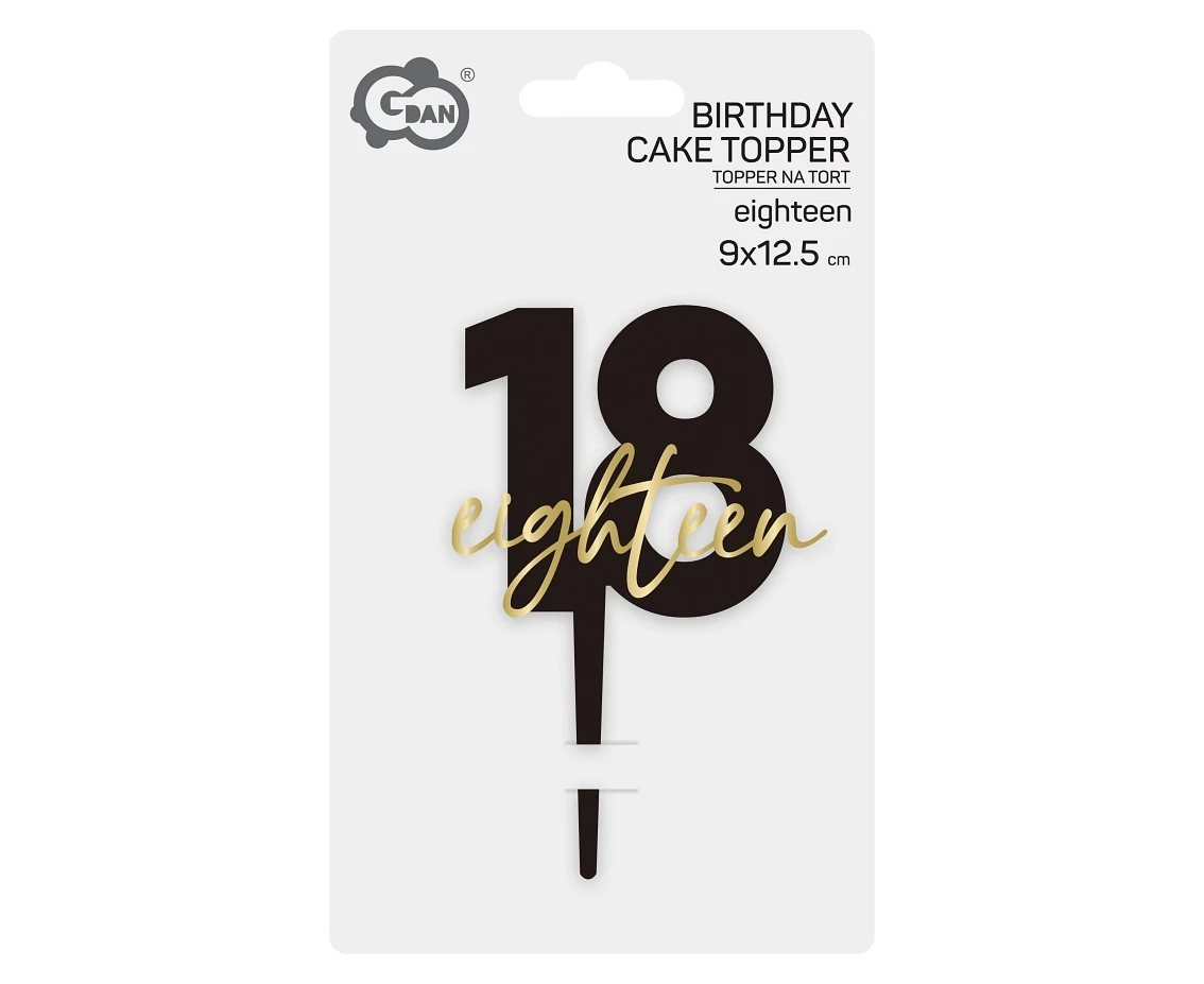 18th Birthday Cake Topper “eighteen”