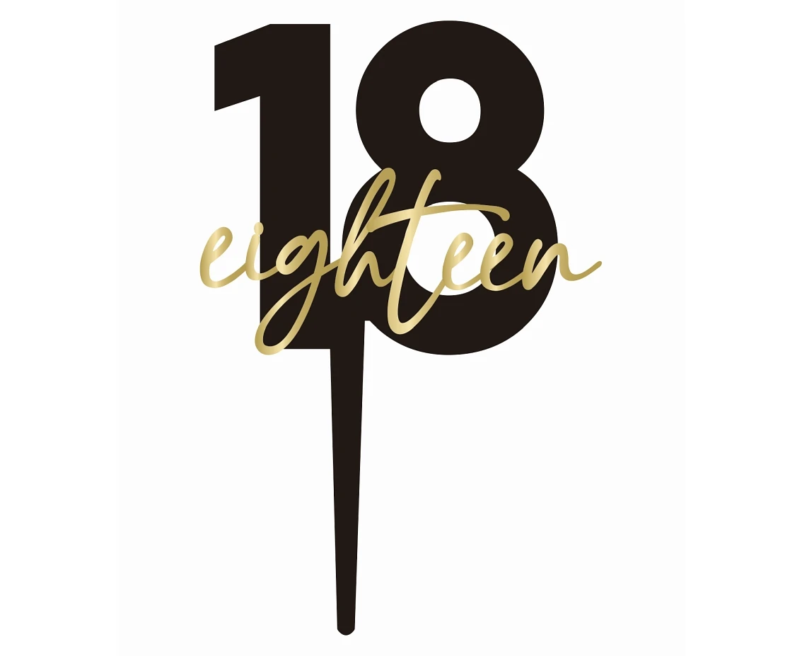 18th Birthday Cake Topper “eighteen”