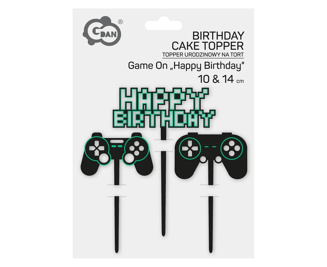 Game On” Happy Birthday Cake Topper