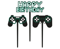 Game On” Happy Birthday Cake Topper