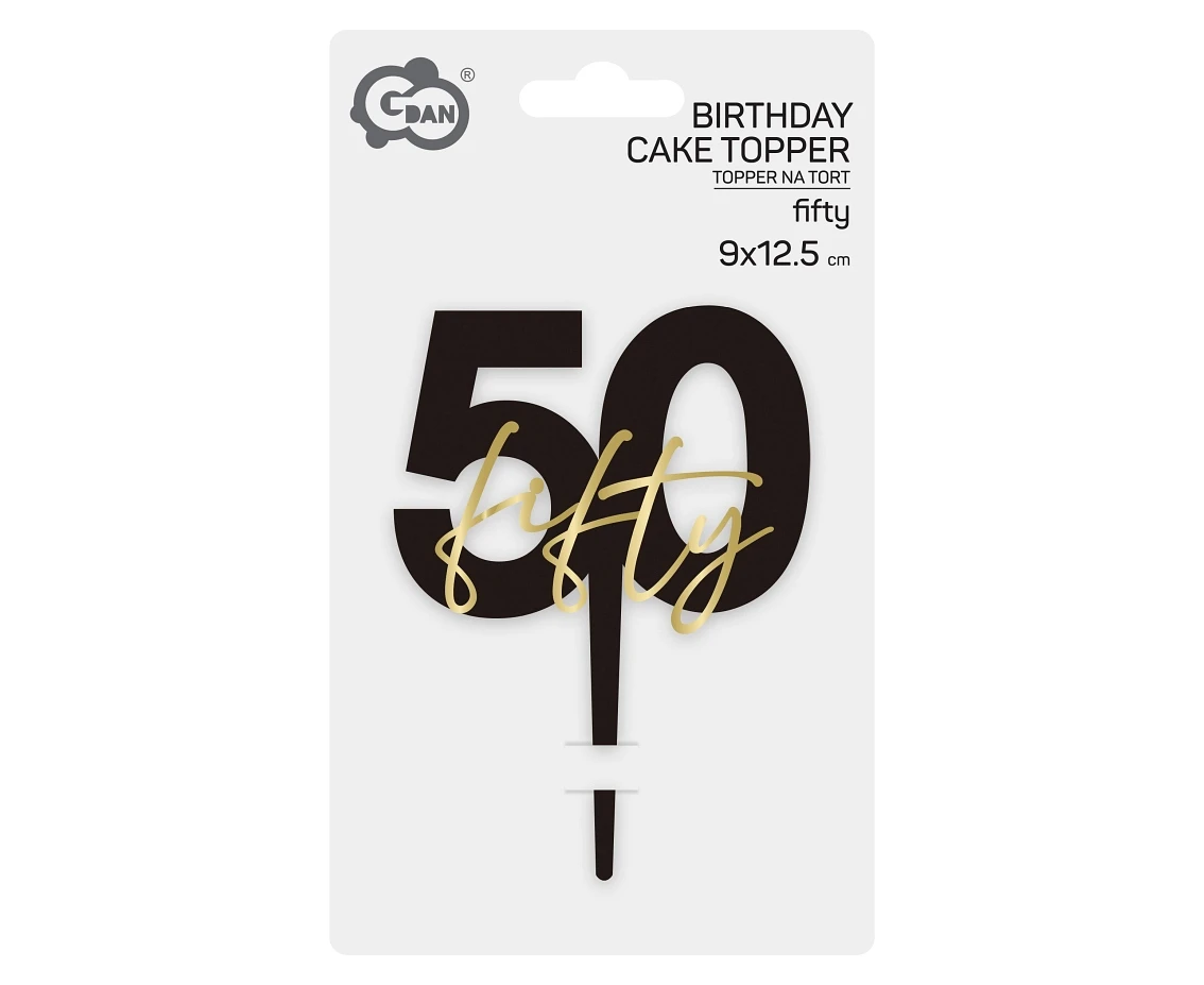 50th Birthday Cake Topper “fifty”