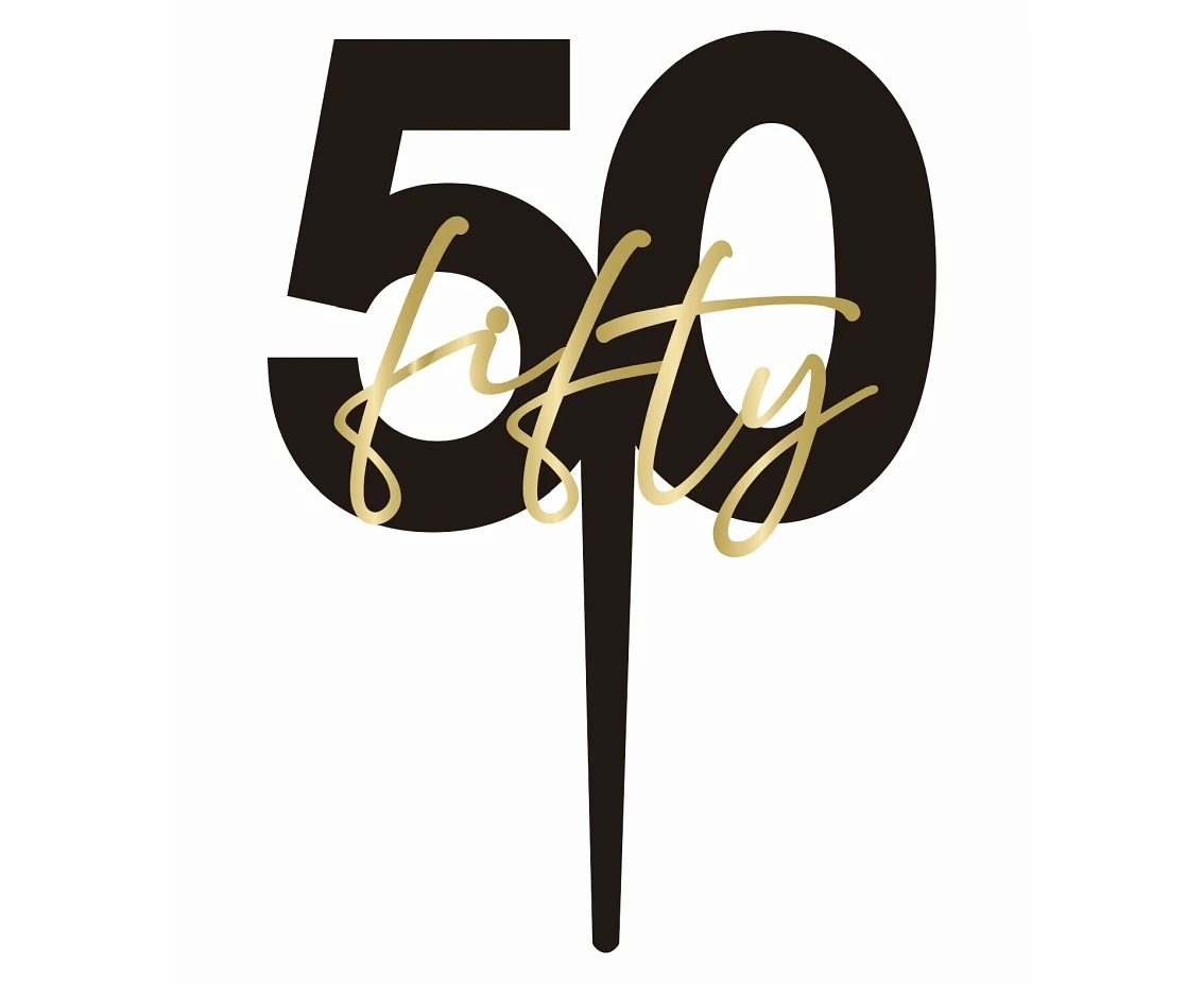 50th Birthday Cake Topper “fifty”