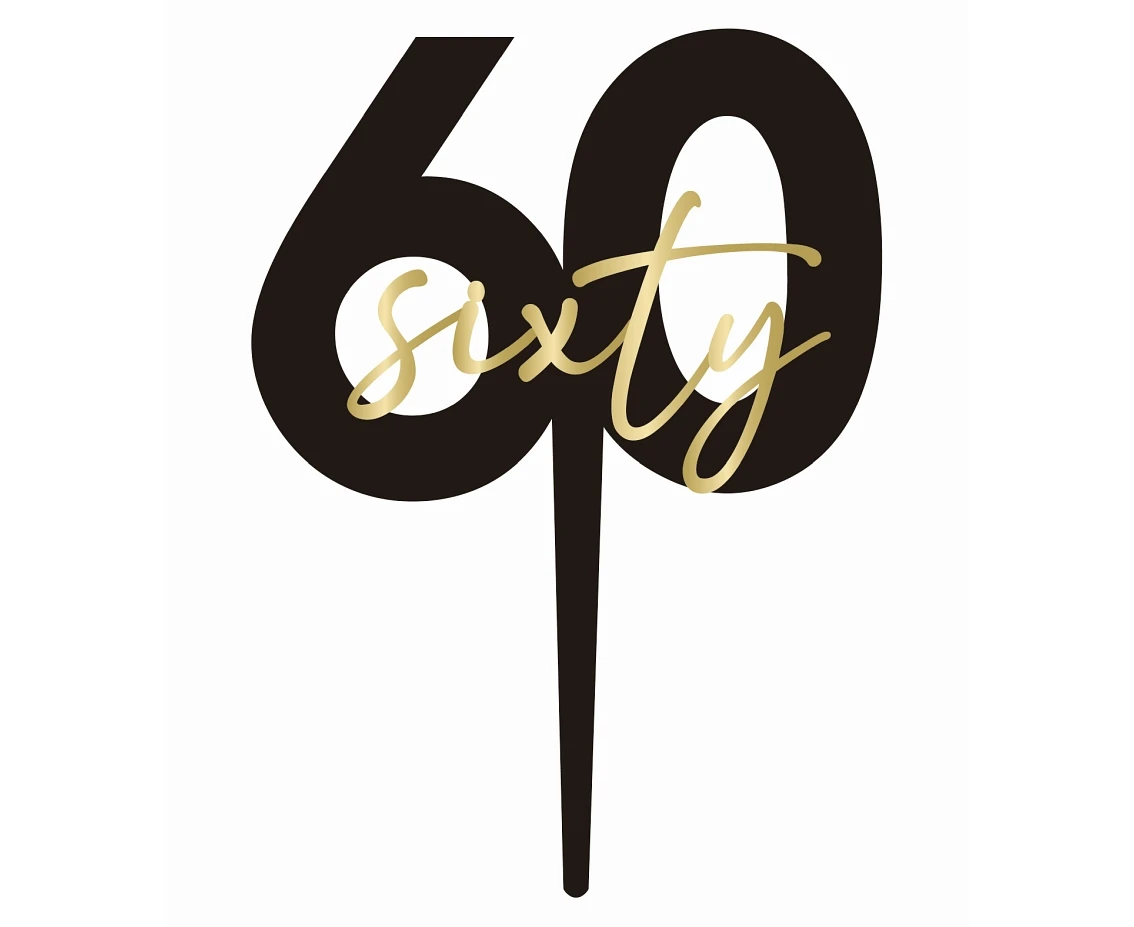 60th Birthday Cake Topper “sixty”