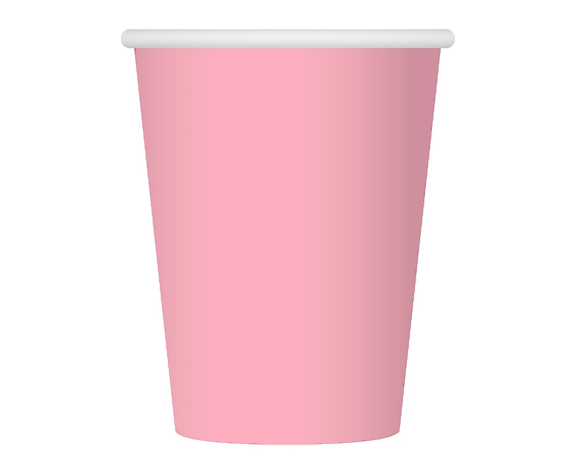 Light pink paper cups, 250ml/6 pcs.