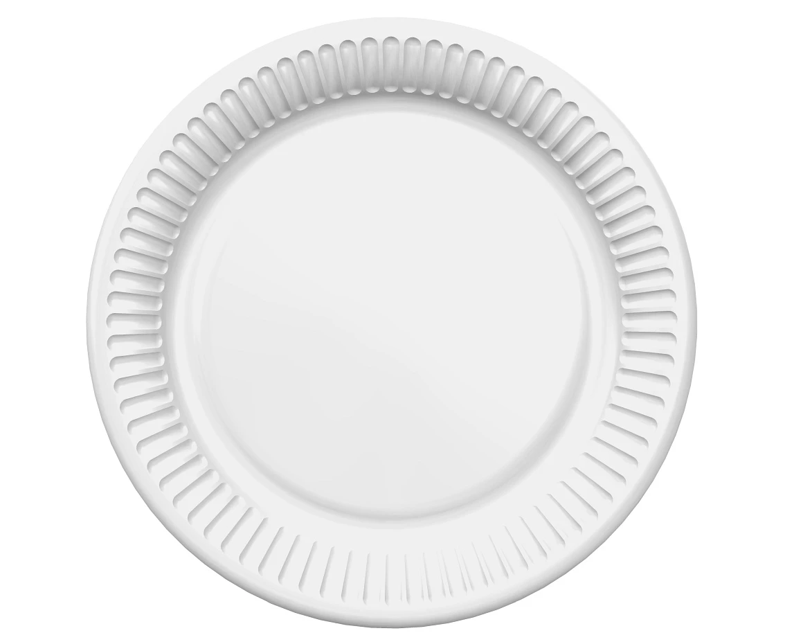 White paper plates, 18 cm, 6 pcs.