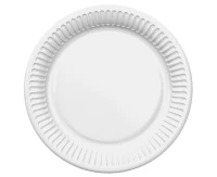 White paper plates, 18 cm, 6 pcs.