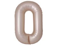 Foil balloon 30" FX - Number 0 Matte Starlight Gold, unpacked