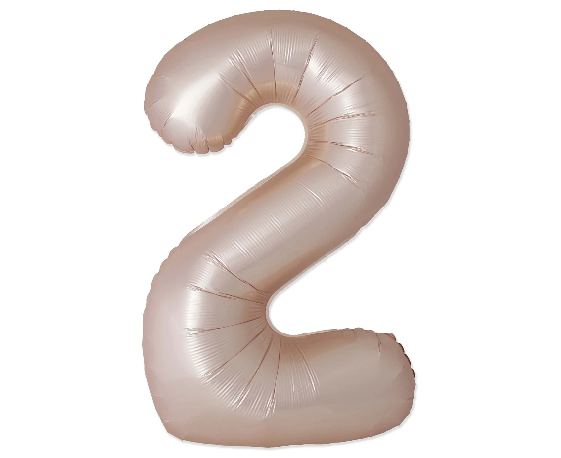 Foil balloon 30" FX - Number 2 Matte Starlight Gold, unpacked
