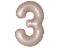 Foil balloon 30" FX - Number 3 Matte Starlight Gold, unpacked