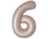 Foil balloon 30" FX - Number 6 Matte Starlight Gold, unpacked