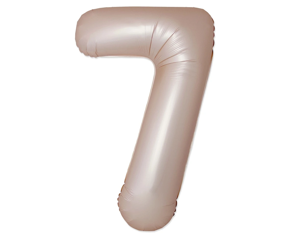 Foil balloon 30" FX - Number 7 Matte Starlight Gold, unpacked