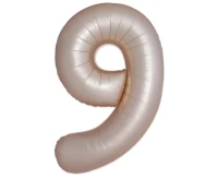 Foil balloon 30" FX - Number 9 Matte Starlight Gold, unpacked