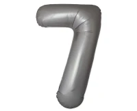 Foil balloon 30" FX - Number 7 Matte Moonlight Silver, unpacked