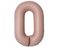 Foil balloon 30" FX - Number 0 Matte Vintage Rose Pink, unpacked