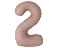 Foil balloon 30" FX - Number 2 Matte Vintage Rose Pink, unpacked