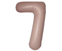 Foil balloon 30" FX - Number 7 Matte Vintage Rose Pink, unpacked