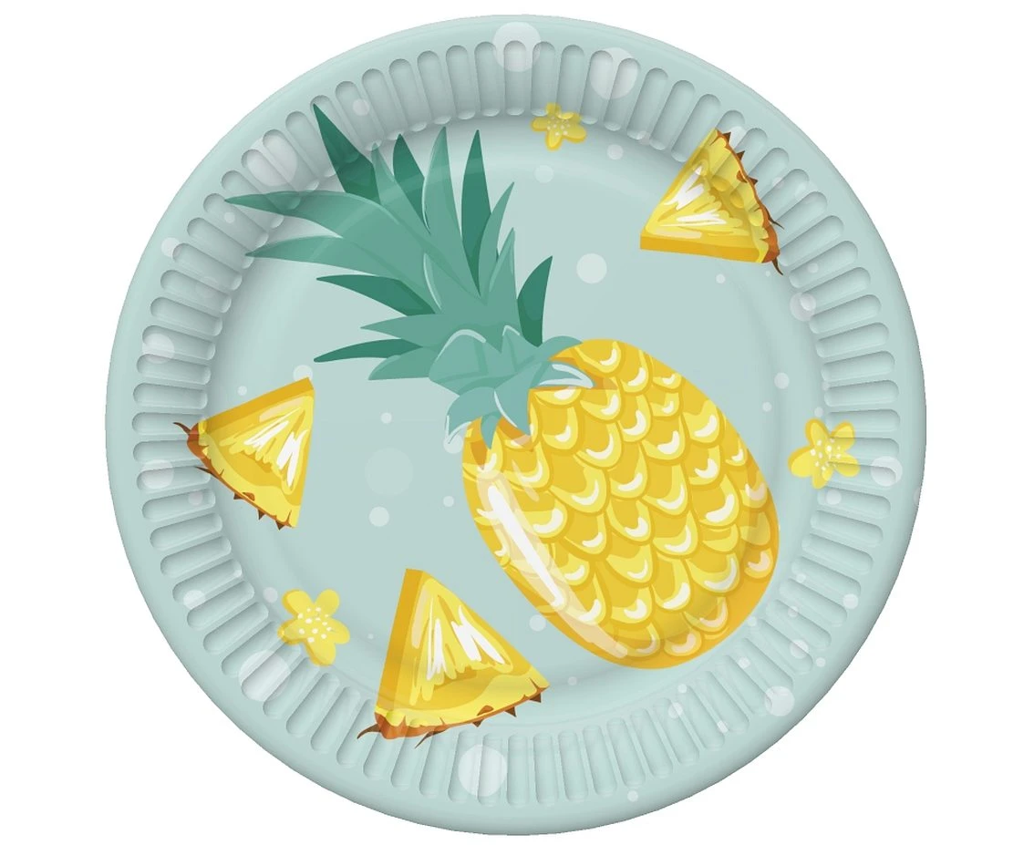 Exotic Fruits paper plates, 23 cm, 8 pcs.