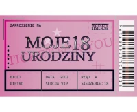 18th Birthday Ticket Invitation, 10 pcs.