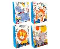 JUPITER Bottle Gift Bag A3 Colorful animals 31x40x12 cm mix, 1 pc.