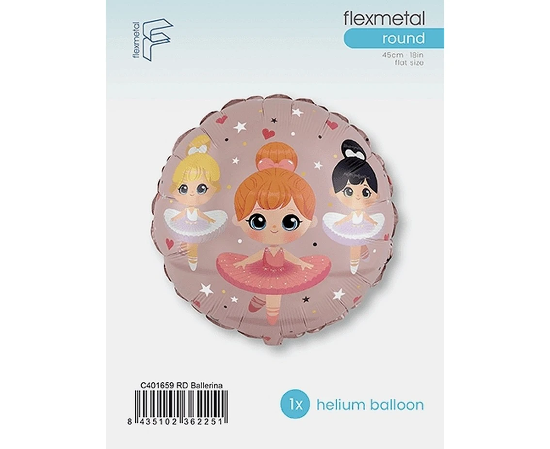 Foil balloon 18" FX - Ballerina (round), packed