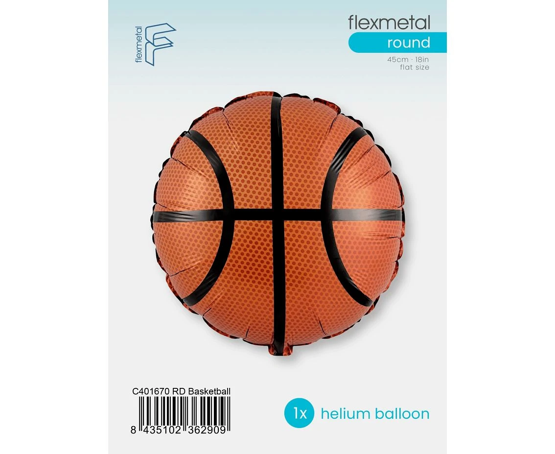Foil balloon 18" FX - Basketball (round), packed