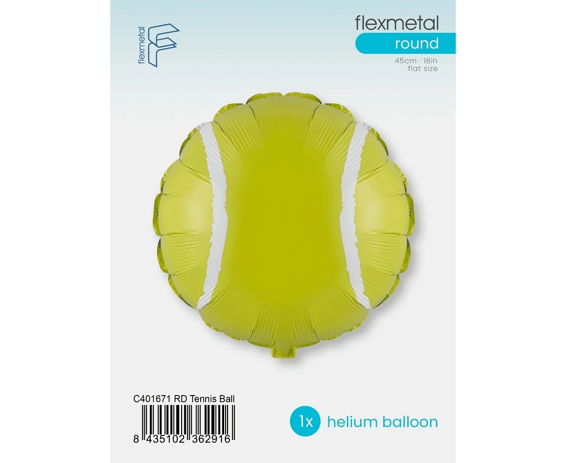 Foil balloon 18" FX - Tennis ball (round), packed
