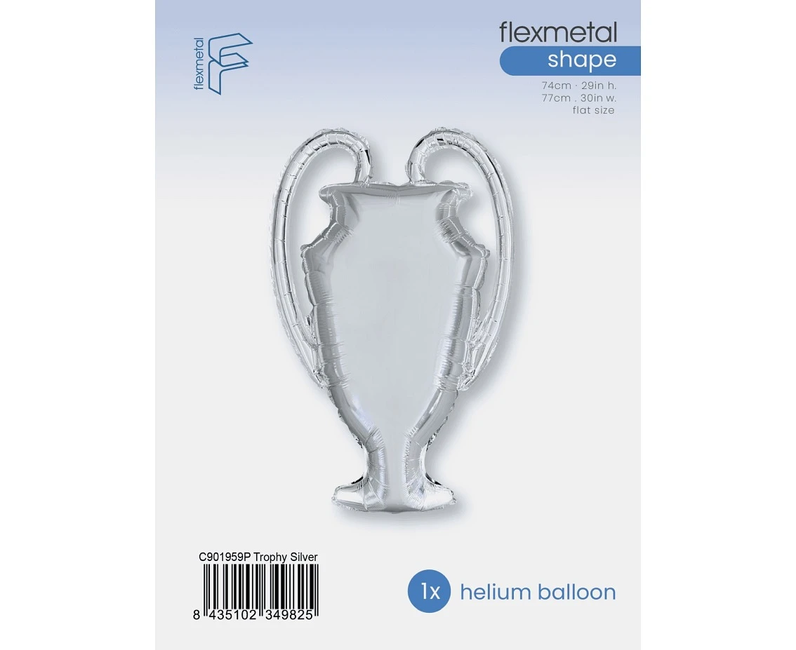 Foil balloon 24" FX - Trophy (silver), packed