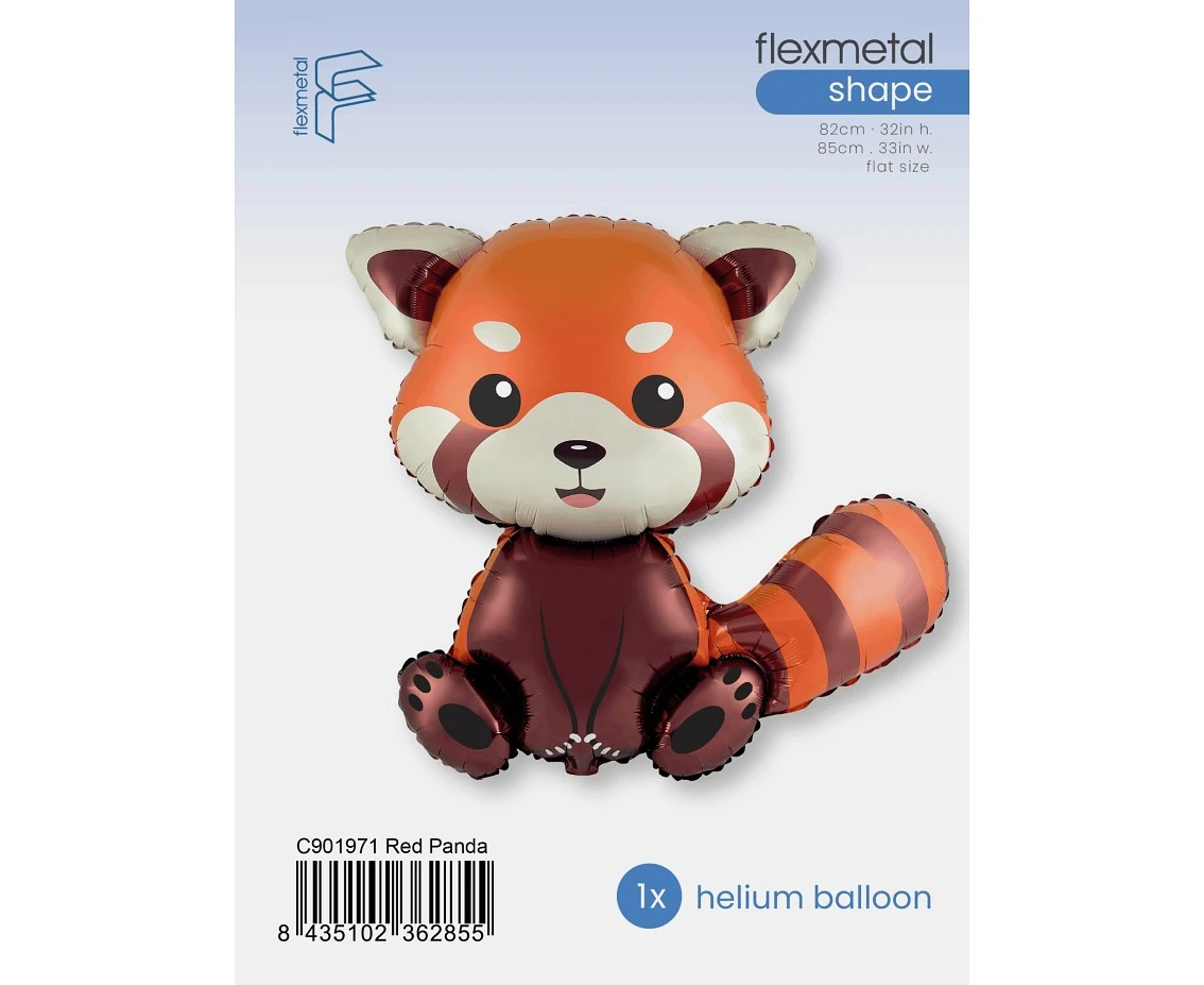 Foil balloon 24" FX - Red panda, packed