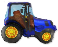 Foil balloon 24" FX - Tractor (blue),  unpacked (flat)