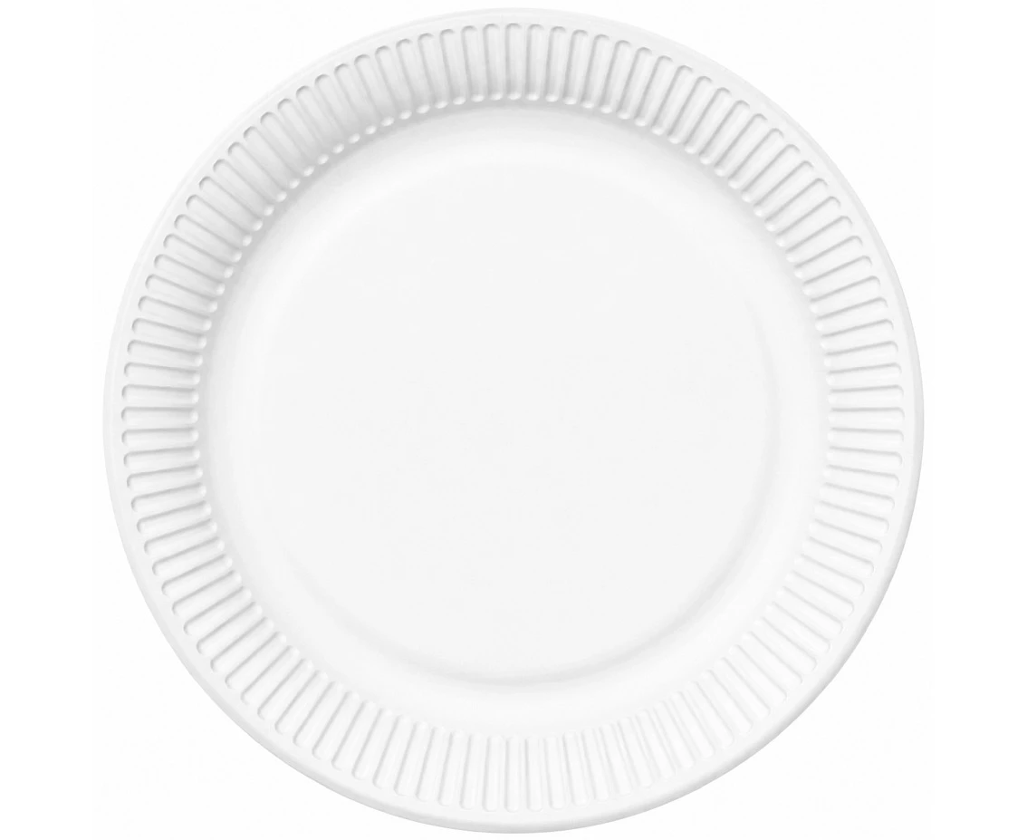 White paper plates, 23 cm, 20 pcs.