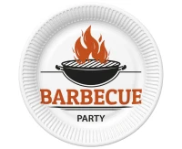 Barbecue Party paper plates, 23 cm, 8 pcs.