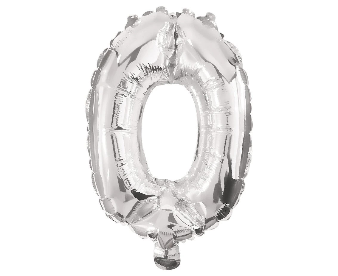 Foil balloon Number 0, silver, 85 cm