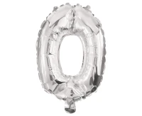 Foil balloon Number 0, silver, 85 cm
