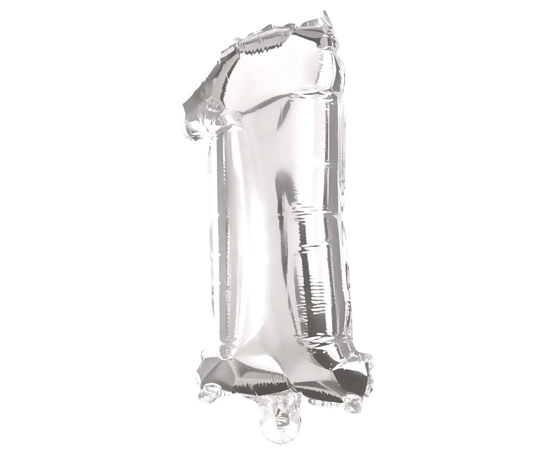 Foil balloon Number 1, silver, 85 cm