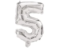 Foil balloon Number 5, silver, 85 cm