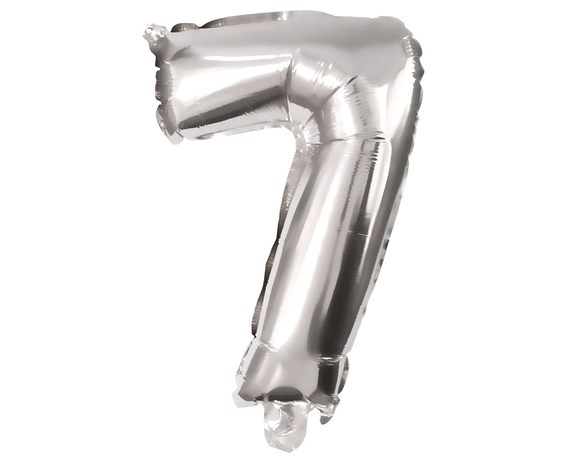 Foil balloon Number 7, silver, 85 cm