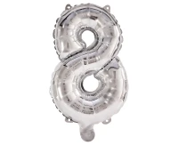 Foil balloon Number 8, silver, 85 cm