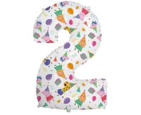 Foil balloon FX - Number 2 Peppa Pig, 102 cm, packed