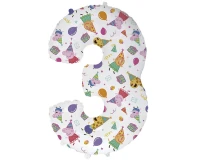 Foil balloon FX - Number 3 Peppa Pig, 102 cm, packed